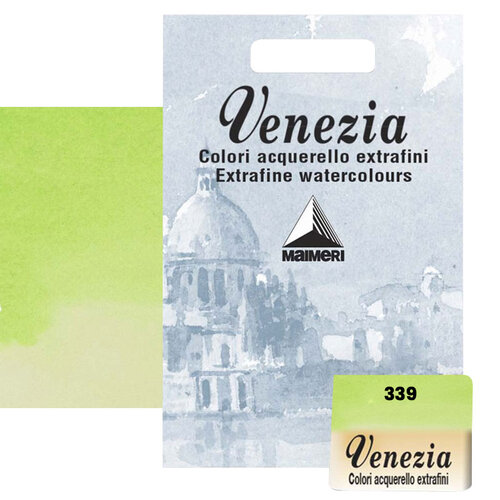 Maimeri Venezia Yarım Tablet Sulu Boya No:339 Permanent Green Light - 339 Permanent Green Light