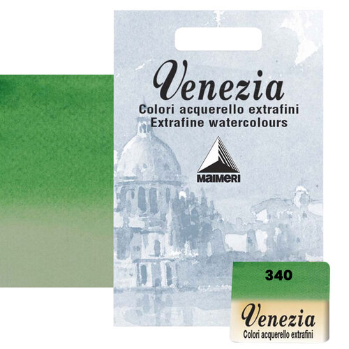 Maimeri Venezia Yarım Tablet Sulu Boya No:340 Permanent Green Deep - 340 Permanent Green Deep