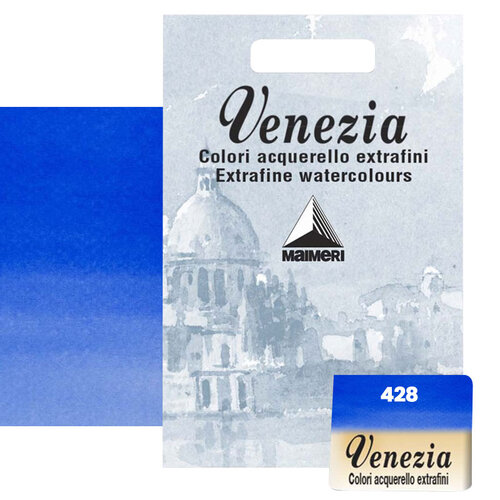 Maimeri Venezia Yarım Tablet Sulu Boya No:428 Sky Blue Ultramarine - 428 Sky Blue Ultramarine