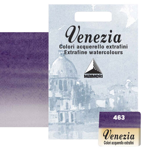 Maimeri Venezia Yarım Tablet Sulu Boya No:463 Permanent Violet Blueish - 463 Permanent Violet Blueish