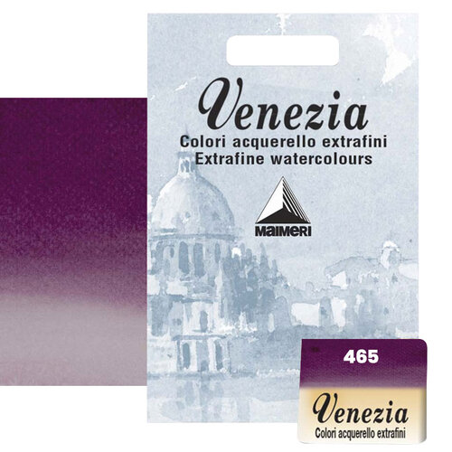 Maimeri Venezia Yarım Tablet Sulu Boya No:465 Permanent Violet Reddish - 465 Permanent Violet Reddish
