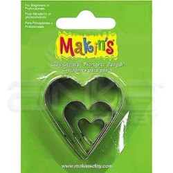 Makins Clay - Makin's Clay Kesici Kalıp Seti Kalp 3 Parça Kod:36007