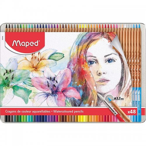 Maped Watercoloured Pencils 3.7mm 48li
