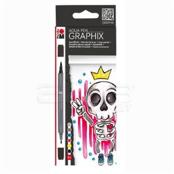 Marabu - Marabu Graphix Aqua Pen 6lı Set King Of Bubblegum