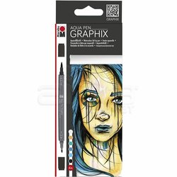 Marabu Graphix Aqua Pen 6lı Set Metropolitan - Thumbnail