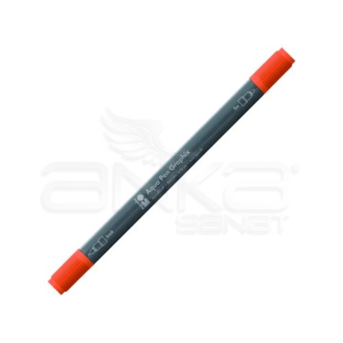 Marabu Graphix Aqua Pen Çift Uçlu Sulu Boya Kalemi 023 Red Orange - 023 Red Orange