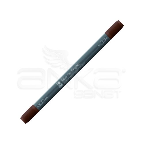 Marabu Graphix Aqua Pen Çift Uçlu Sulu Boya Kalemi 045 Dark Brown - 045 Dark Brown