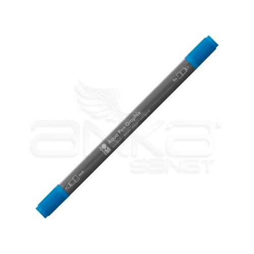 Marabu Graphix Aqua Pen Çift Uçlu Sulu Boya Kalemi 052 Medium Blue - 052 Medium Blue