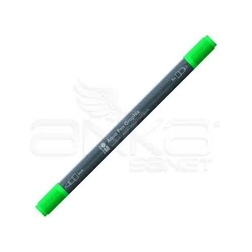 Marabu Graphix Aqua Pen Çift Uçlu Sulu Boya Kalemi 068 Dark Green