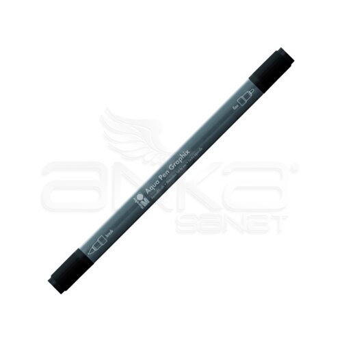 Marabu Graphix Aqua Pen Çift Uçlu Sulu Boya Kalemi 073 Black - 073 Black
