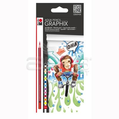 Marabu Graphix Aqua Pencil Sulu Boya Kalem Seti 12 Renk