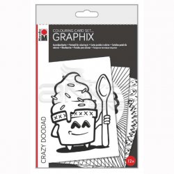 Marabu - Marabu Graphix Colouring Card 12li Crazy Doodad Set