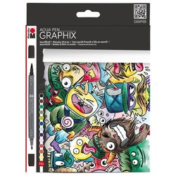 Marabu - Marabu Graphix Mega Mash Aqua Pen Set 12 Renk