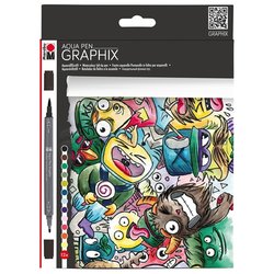 Marabu Graphix Mega Mash Aqua Pen Set 12 Renk - Thumbnail