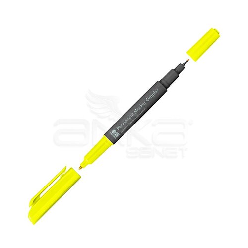 Marabu Graphix Permanent Marker Çift Uçlu 1.0mm-0.5mm 019 Yellow - 019 Yellow