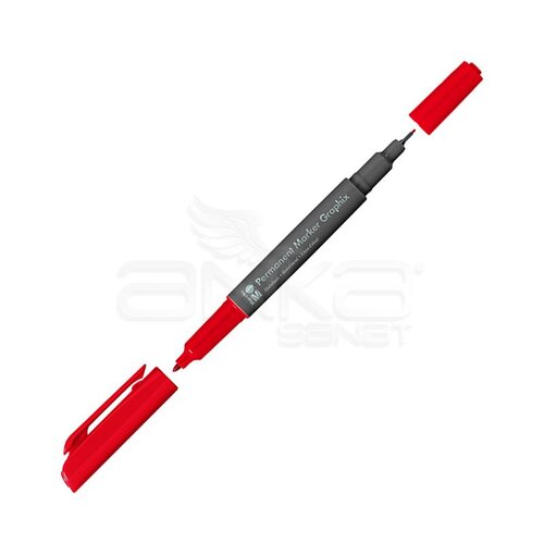 Marabu Graphix Permanent Marker Çift Uçlu 1.0mm-0.5mm 031 Cherry Red - 031 Cherry Red