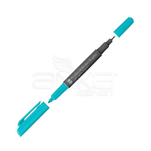 Marabu Graphix Permanent Marker Çift Uçlu 1.0mm-0.5mm 052 Medium Blue - 052 Medium Blue