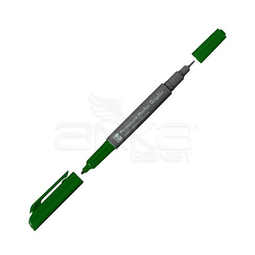 Marabu Graphix Permanent Marker Çift Uçlu 1.0mm-0.5mm 068 Dark Green