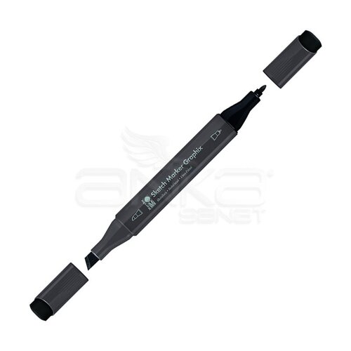 Marabu Graphix Sketch Marker Çift Uçlu Kalem 974 Carbon Black