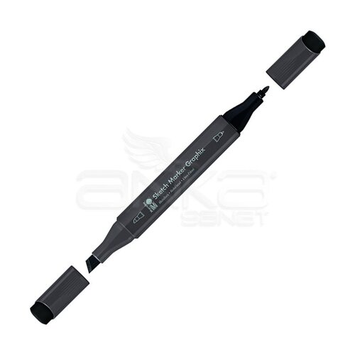 Marabu Graphix Sketch Marker Çift Uçlu Kalem 974 Carbon Black - 974 Carbon Black