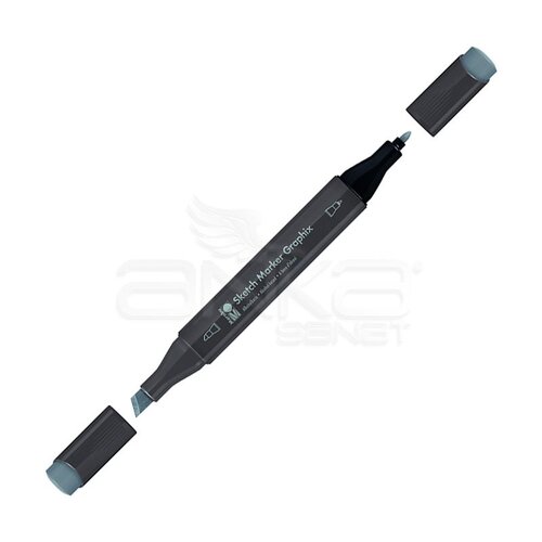 Marabu Graphix Sketch Marker Çift Uçlu Kalem 986 Cool Grey Deep - 986 Cool Grey Deep