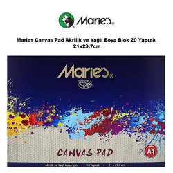 Maries Canvas Pad Akrilik ve Yağlı Boya Blok 20 Yaprak 21x29,7cm - Thumbnail