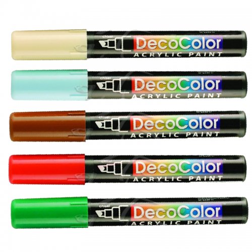 Marvy Decocolor Akrilik Markör Kesik Uç 3 Sıcak Renkler