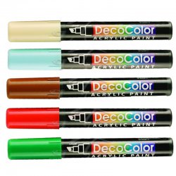 Pebeo - Marvy Decocolor Akrilik Markör Kesik Uç 3 Sıcak Renkler