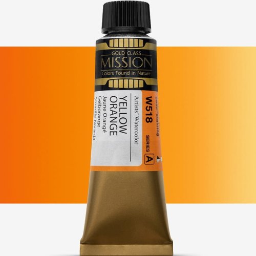 Mijello Mission Gold Class 15ml Tüp Sulu Boya A W518 Yellow Orange - W518 Yellow Orange