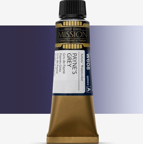 Mijello Mission Gold Class 15ml Tüp Sulu Boya A W608 Paynes Grey - W608 Paynes Grey