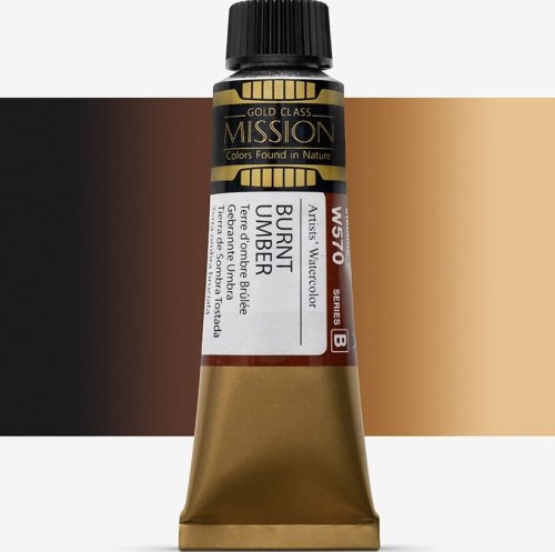 Mijello Mission Gold Class 15ml Tüp Sulu Boya B W570 Burnt Umber - W570 Burnt Umber