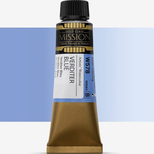 Mijello Mission Gold Class 15ml Tüp Sulu Boya B W578 Verdıter Blue - W578 Verdıter Blue