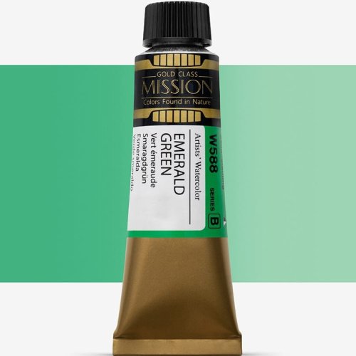 Mijello Mission Gold Class 15ml Tüp Sulu Boya B W588 Emerald Green - W588 Emerald Green