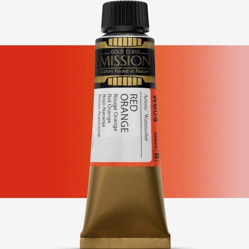 Mijello Mission Gold Class 15ml Tüp Sulu Boya B W604 Red Orange - W604 Red Orange