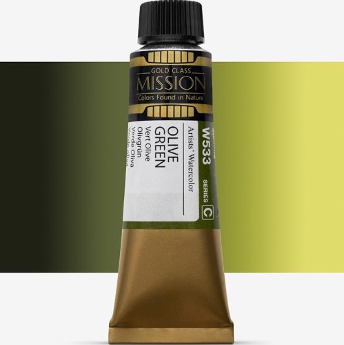 Mijello Mission Gold Class 15ml Tüp Sulu Boya C W533 Olıve Green - W533 Olıve Green