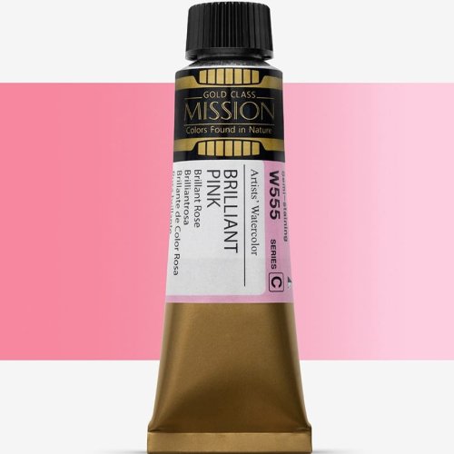Mijello Mission Gold Class 15ml Tüp Sulu Boya C W555 Brıllıant Pınk - W555 Brıllıant Pınk