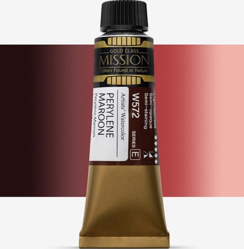 Mijello Mission Gold Class 15ml Tüp Sulu Boya E W572 Perylene Maroon - W572 Perylene Maroon