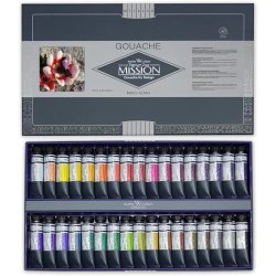 Mijello - Mijello Mission Titanium Class Guaj Boya Seti 15mlx34 Renk Set MWG-1534G