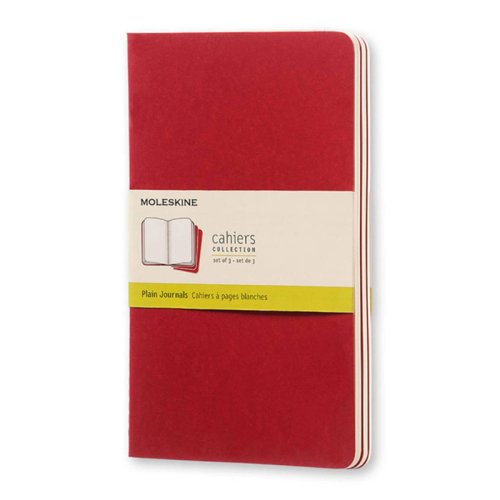 Moleskine Cahier Karton Kapak Düz Defter Kırmızı 3lü 13x21cm 80 Yaprak