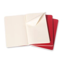 Moleskine - Moleskine Cahier Karton Kapak Düz Defter Kırmızı 3lü 13x21cm 80 Yaprak (1)