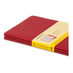 Moleskine Cahier Karton Kapak Düz Defter Kırmızı 3lü 13x21cm 80 Yaprak - Thumbnail