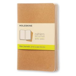 Moleskine - Moleskine Cahier Journals Çizgisiz Defter 9x14cm 3lü Kraft Brown OP413