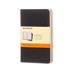 Moleskine - Moleskine Cahier Cep Boy Çizgili Defter 9x14cm 3lü Siyah CC4895