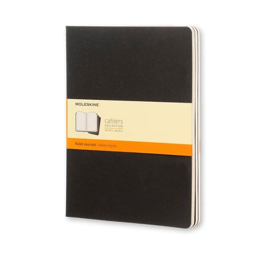 Moleskine Cahier Journals Çizgili Defter 3lü 19x26cm Black