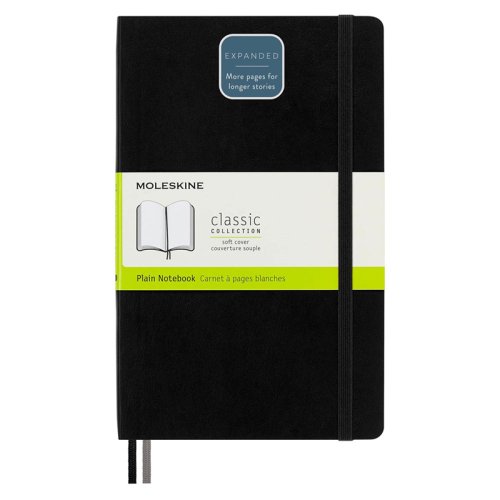 Moleskine Classic Yumuşak Kapak Çizgisiz Defter 13x21cm Black