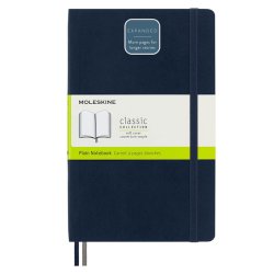 Moleskine - Moleskine Classic Expanded Yumuşak Kapak Çizgisiz Defter 13x21cm Sapphire Blue QP618EXPB20