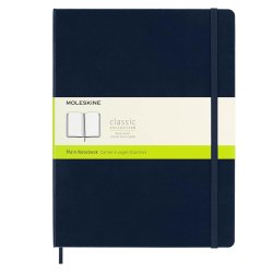 Moleskine - Moleskine Classic Sert Kapak Çizgisiz Defter 19x25cm Sapphire Blue QP092B20