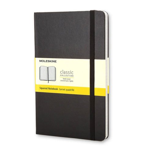 Moleskine Classic Sert Kapak Kareli Defter 13x21cm Black OP061