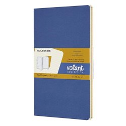 Moleskine - Moleskine Volant Journals Çizgili Defter 13x21cm Forget Blue/Amber Yellow