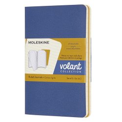 Moleskine - Moleskine Volant Journals Çizgili Defter Forget Blue/Amber Yellow 9x14cm